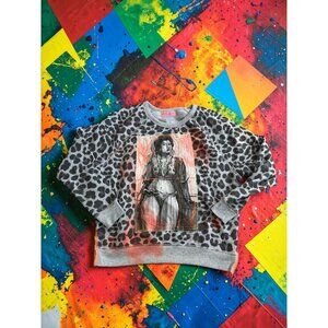 AMANDA JOHNSON STUDIO Animal Print Long Sleeve Crewneck Size Small